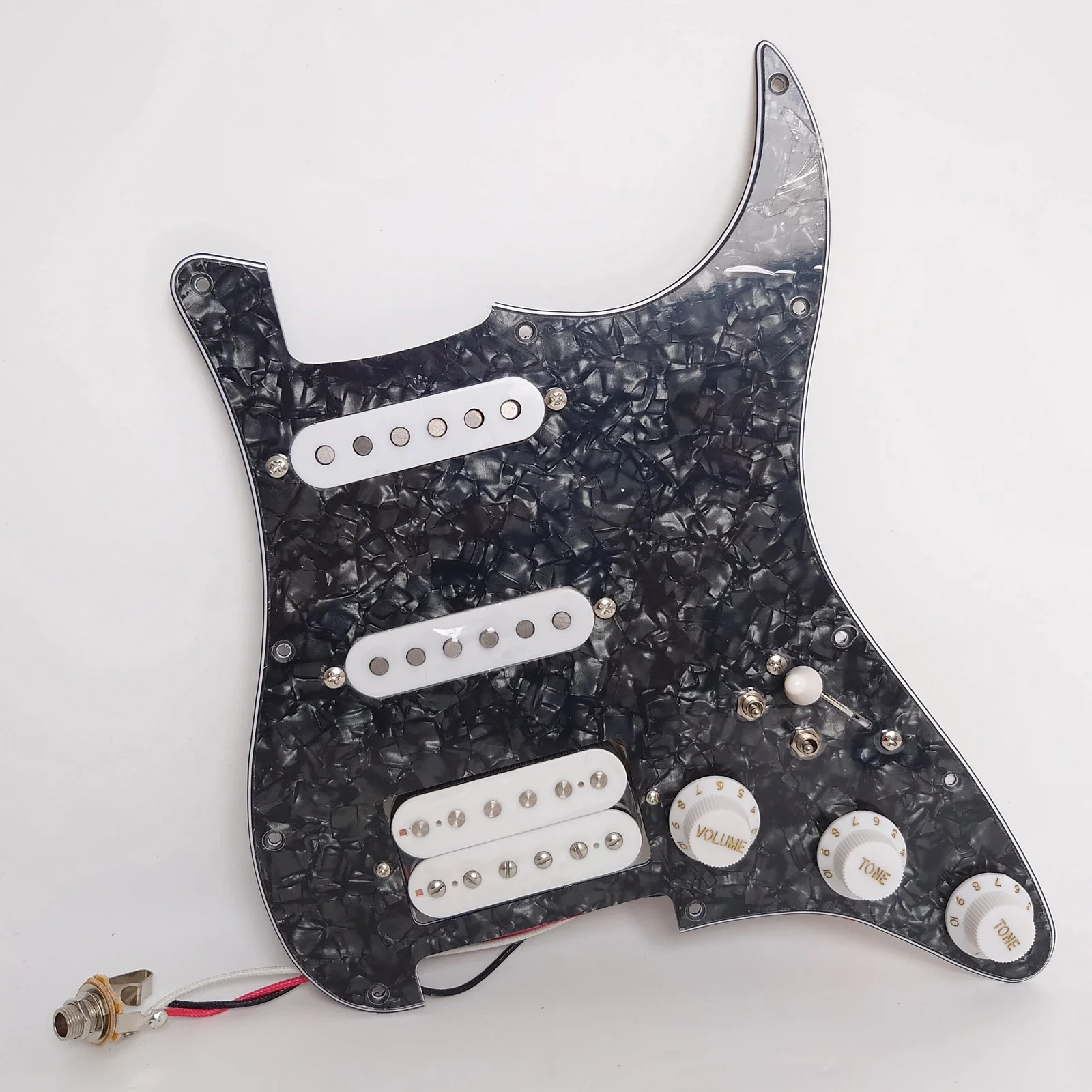 Set Pickguard gitar berkabel, bagian pengganti gitar elektrik gitar ST SSH Alnico 5 Humbucker