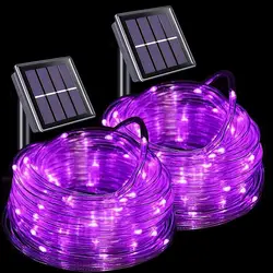 Outdoor LED Solar Fairy String Lights, 300/200/100/50 LEDs Copper Silver Wire Garland, Waterproof 8 Modes for Christmas Wedding