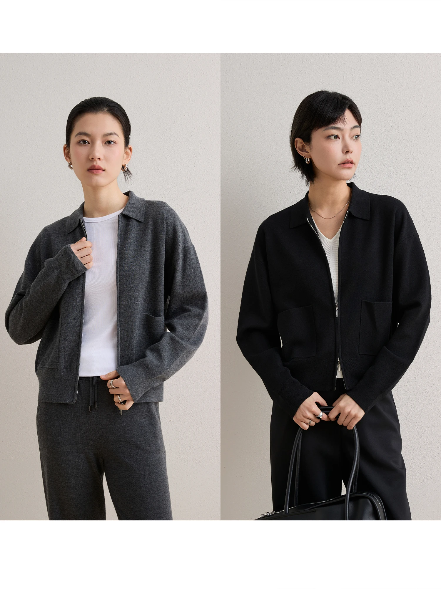 

Вязаная шерстяная куртка ChangDX Premium, 60 штук, с двойной молнией, эластичная, комфортная, мягкая, приятная к телу, повседневная верхняя одежда