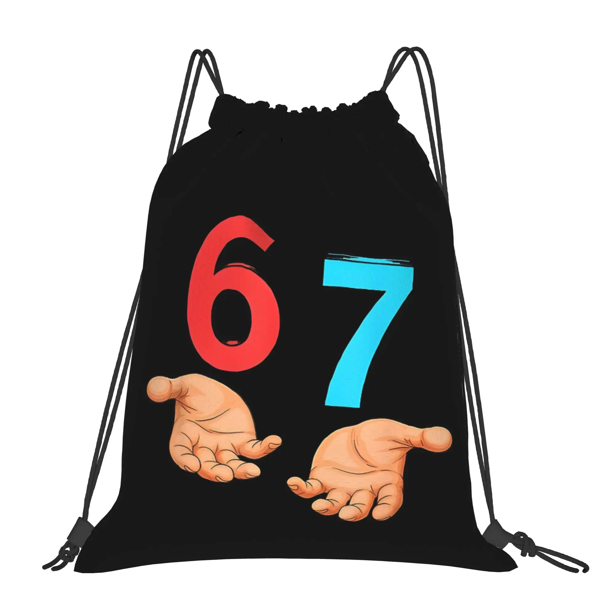 67 Six Seven Meme Gen 6 7 Hands 67 Multi-function Pocket Men Women Storage Backpack Teenager Travel Bag Print Drawstring Bags