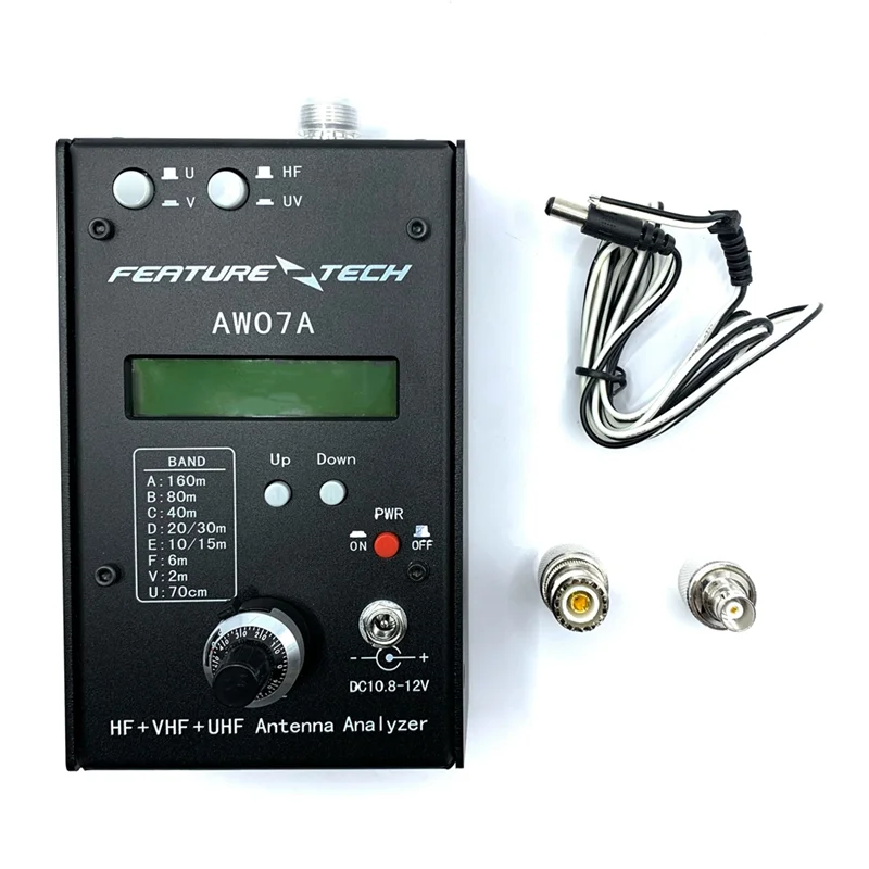 1.5-490MHZ Antenna Analyzer HF +UV Spectrum Analyzers HF/VHF/UHF AW07A Multiband SWR Antenna Meter Tester 160M