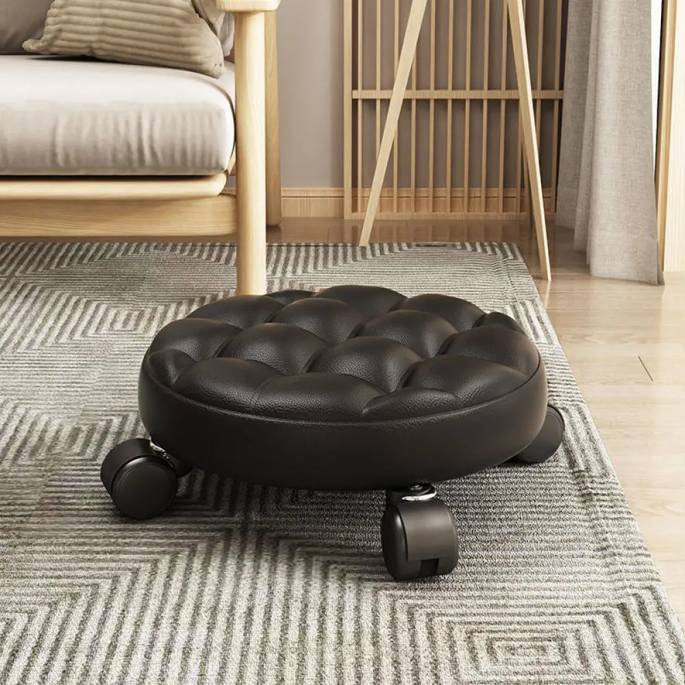Mobile Rolling Stool Low Profile Seat With Casters For Cleaning Flooring Household Utility Chair Compact Design Stool - view 5