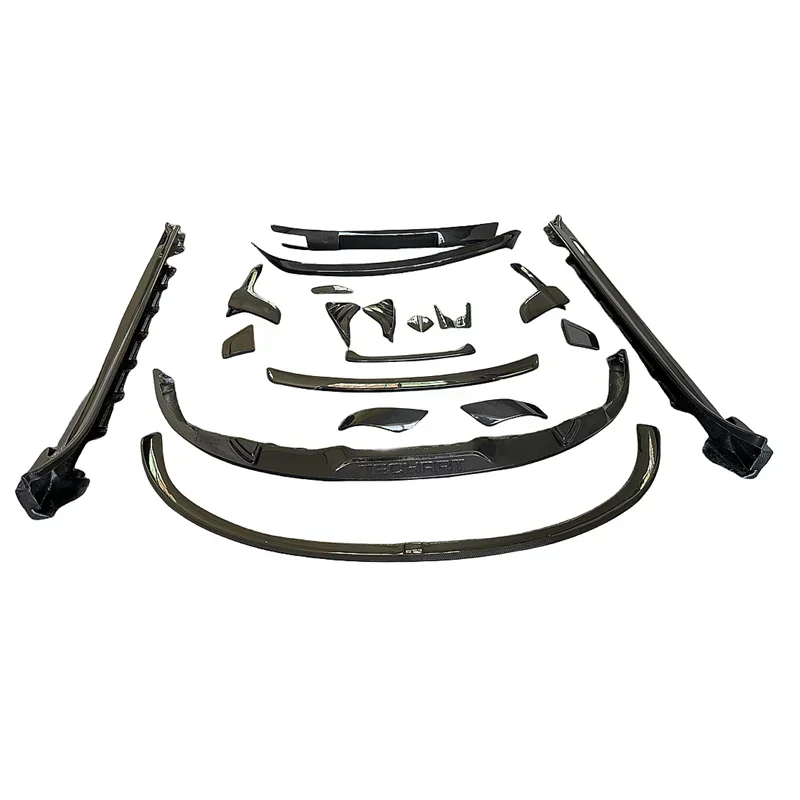 Auto Part T Style Carbon Fiber Front Lip Side Skirts Rear Diffuser Wing For Pors Taycan GTS Turbo Bumper Body Kit