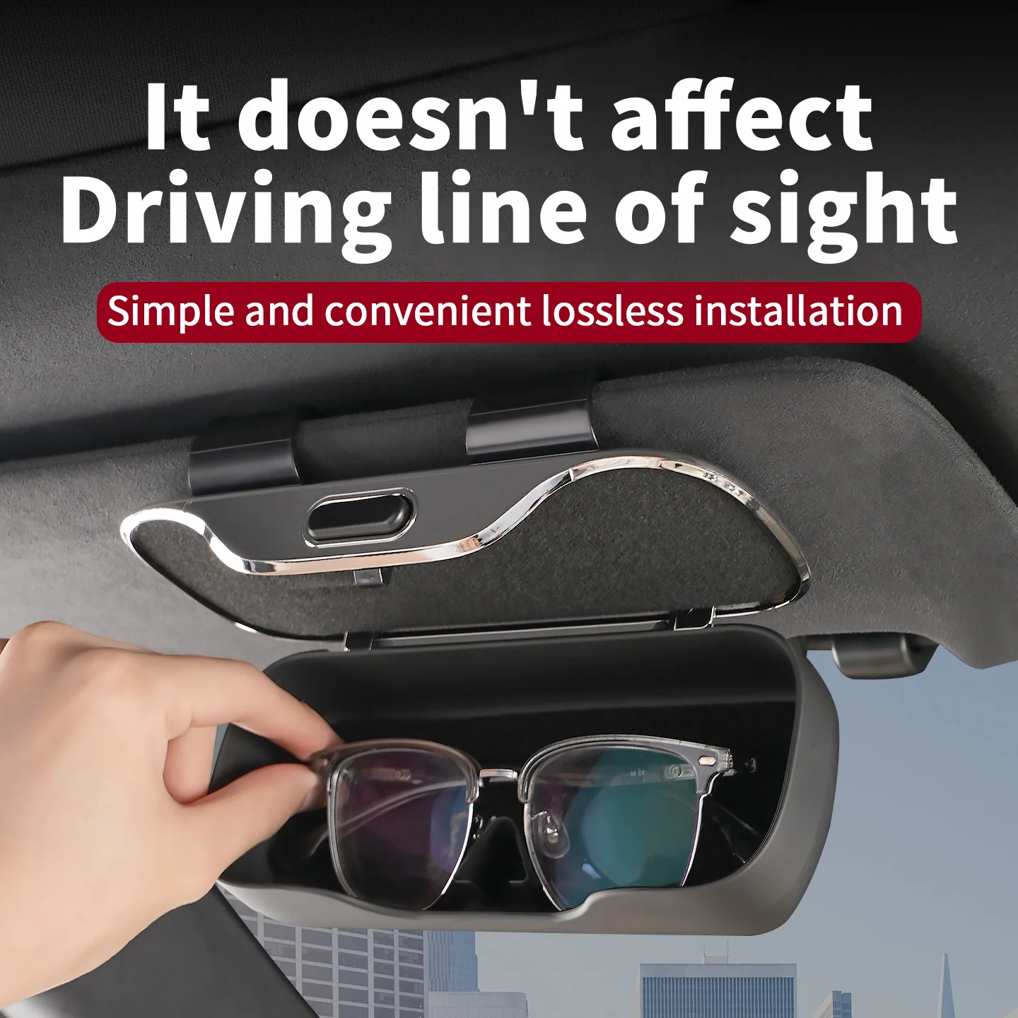 حصريًا لسيارة لاند روفر رينج روفر L322 سبورت ديسكفري 1 2 3 4 حامل نظارات شمسية واقي من الشمس بمشبك على علبة نظارات معدنية #4