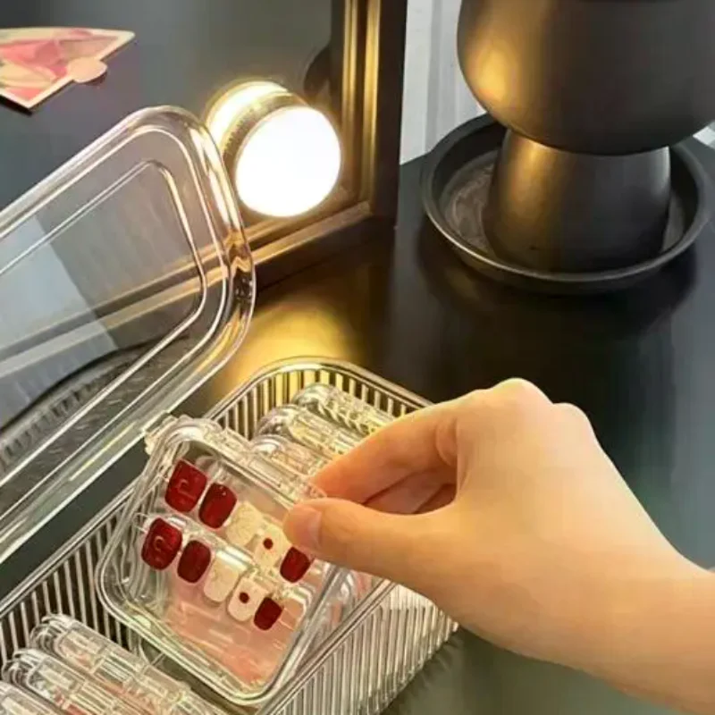 Clear Lipstick Nail Art Storage Box Large Capacity Scratch Resistant Organizer for Desktop Small Items