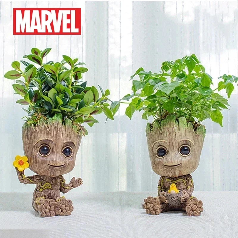 Marvels Avengers Groot 5CM Mini Figure Pen Holder Flower Pot Anime Toys Action Figure Sitting Groot Christmas Kids Toys Gift