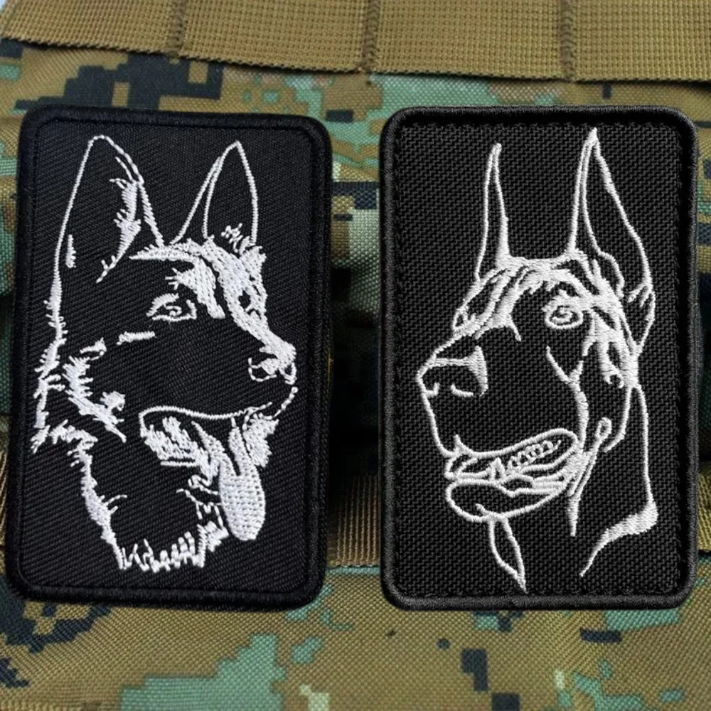 

German Shepherd Tactical Patches Doberman Embroidered Hook&Loop Emblem Military Army Dog Morale Badge Backpack Stickers