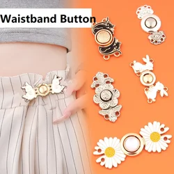 Detachable Retro Metal Buttons Snap Fastener Pants Pin for Jeans Retractable Sewing-Free Buckles Perfect Fit Reduce Waist