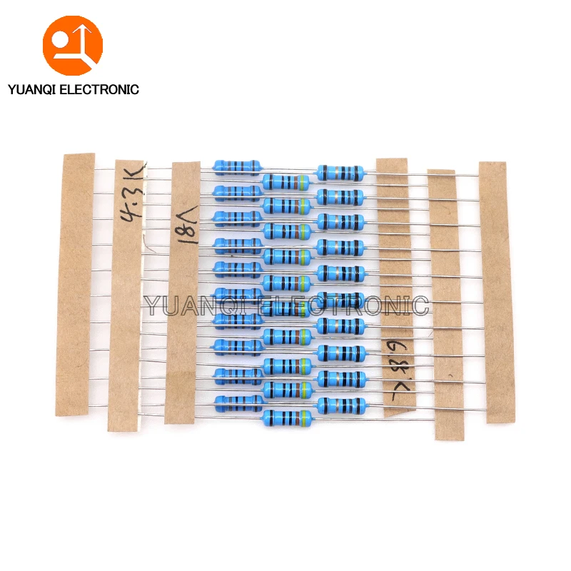 Imagem -06 - Metal Film Resistor Kit Resistência Conjunto Sortimento Pack 110 Valoresx10 Pcs w 2w 01 Ohm 22 m 05 w 1100 Pcs