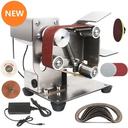 Belt Grinding Machine Electrical Polisher Machine Sharpening Machine Bench Grinder Variable Speed Mini Belt Sander Metal Sander