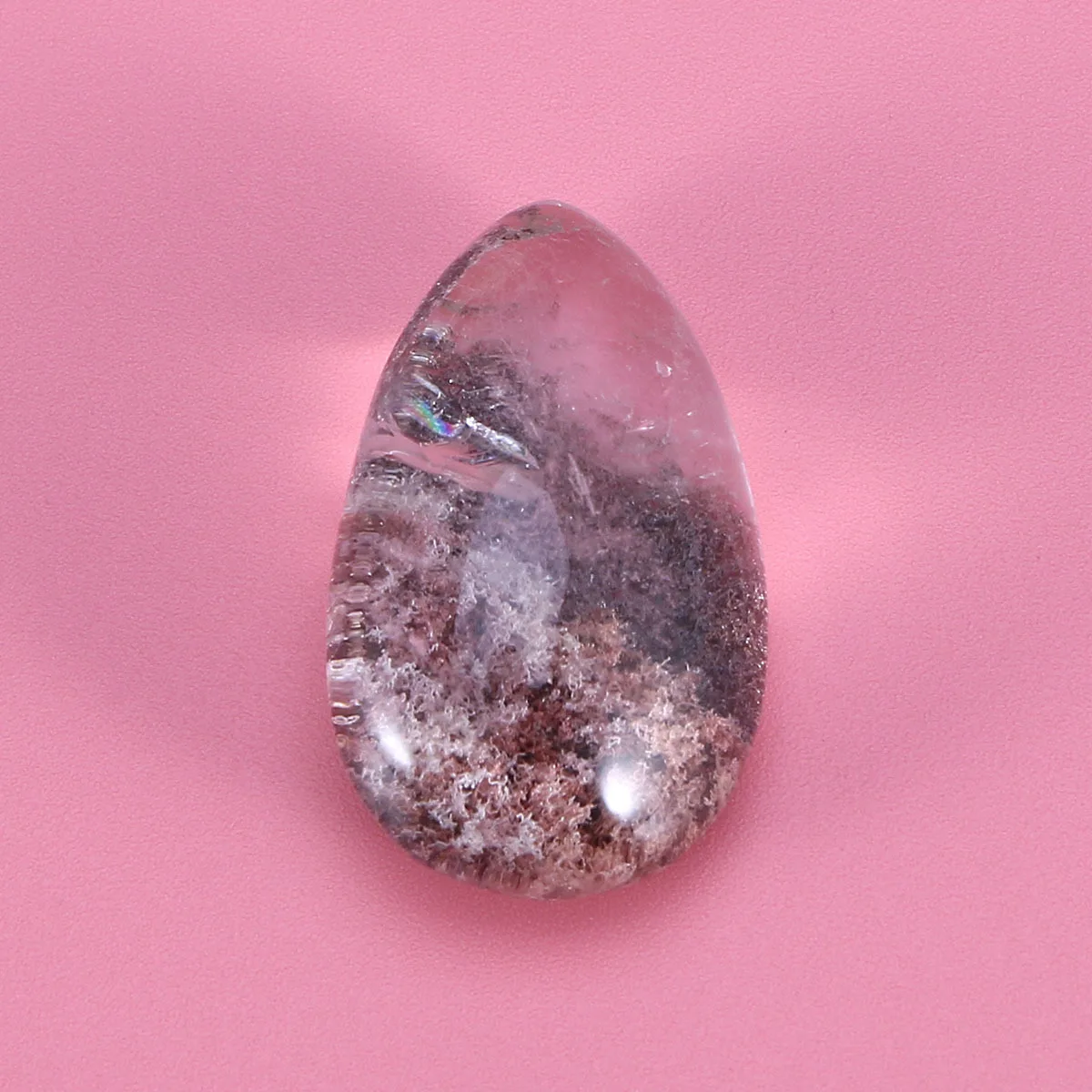 

1Pcs Natural Quartz Crystal Stone Oval Pendant Unique Healing Chakra Bead Perfect for Necklace Jewelry Making DIY Crafts Gift