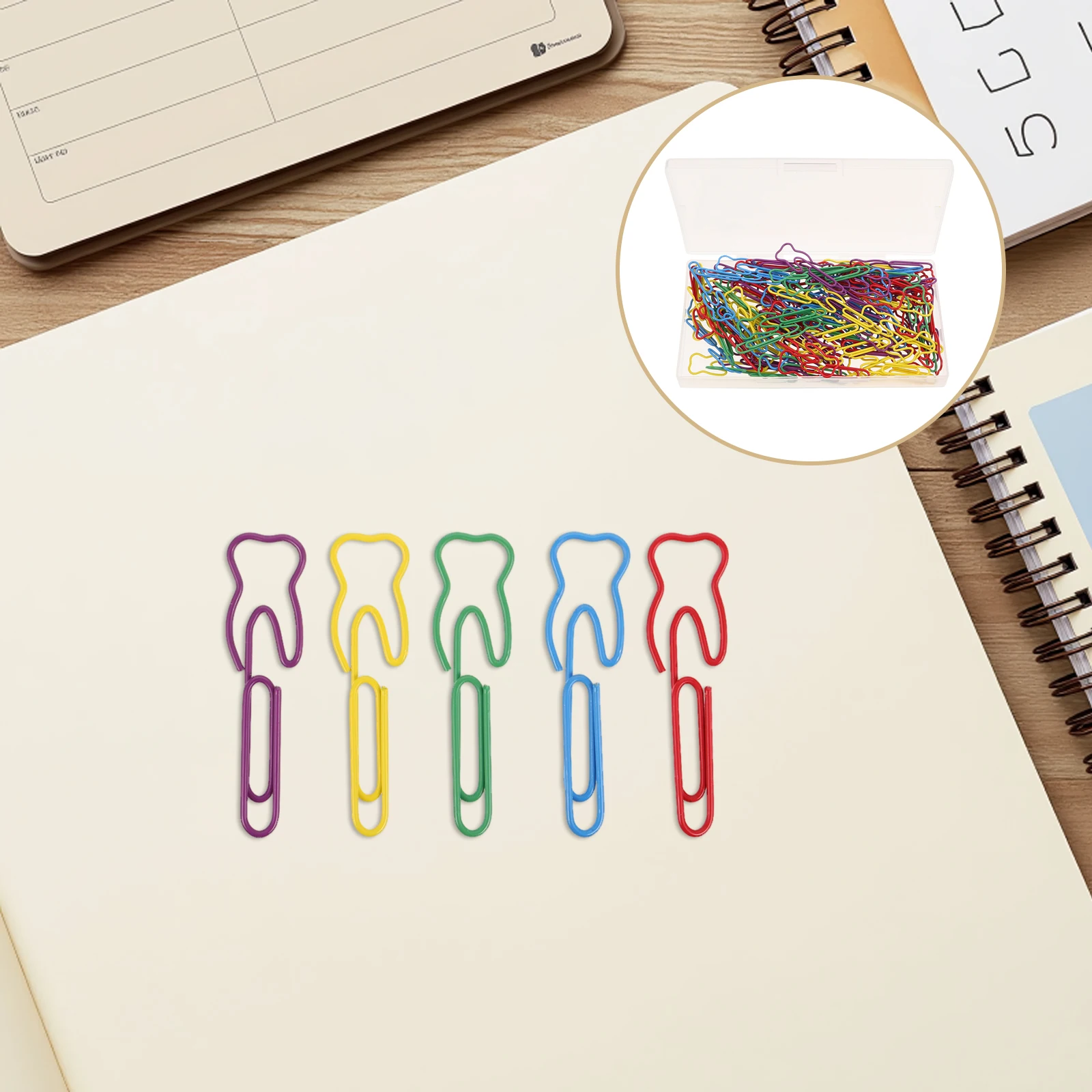 

100 Pcs Shaped Paper Clip Decorative Craft Clips Stationery Folder Colorful Creative Metal Iron Cute