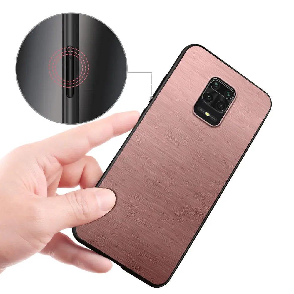 Metal Texture Luxury Case for Xiaomi Redmi Note 11 10S 8T 10 12 Pro Plus 11T 8 9 11E 11S 5 Pro 9S 7 Soft TPU Black Phone Cover