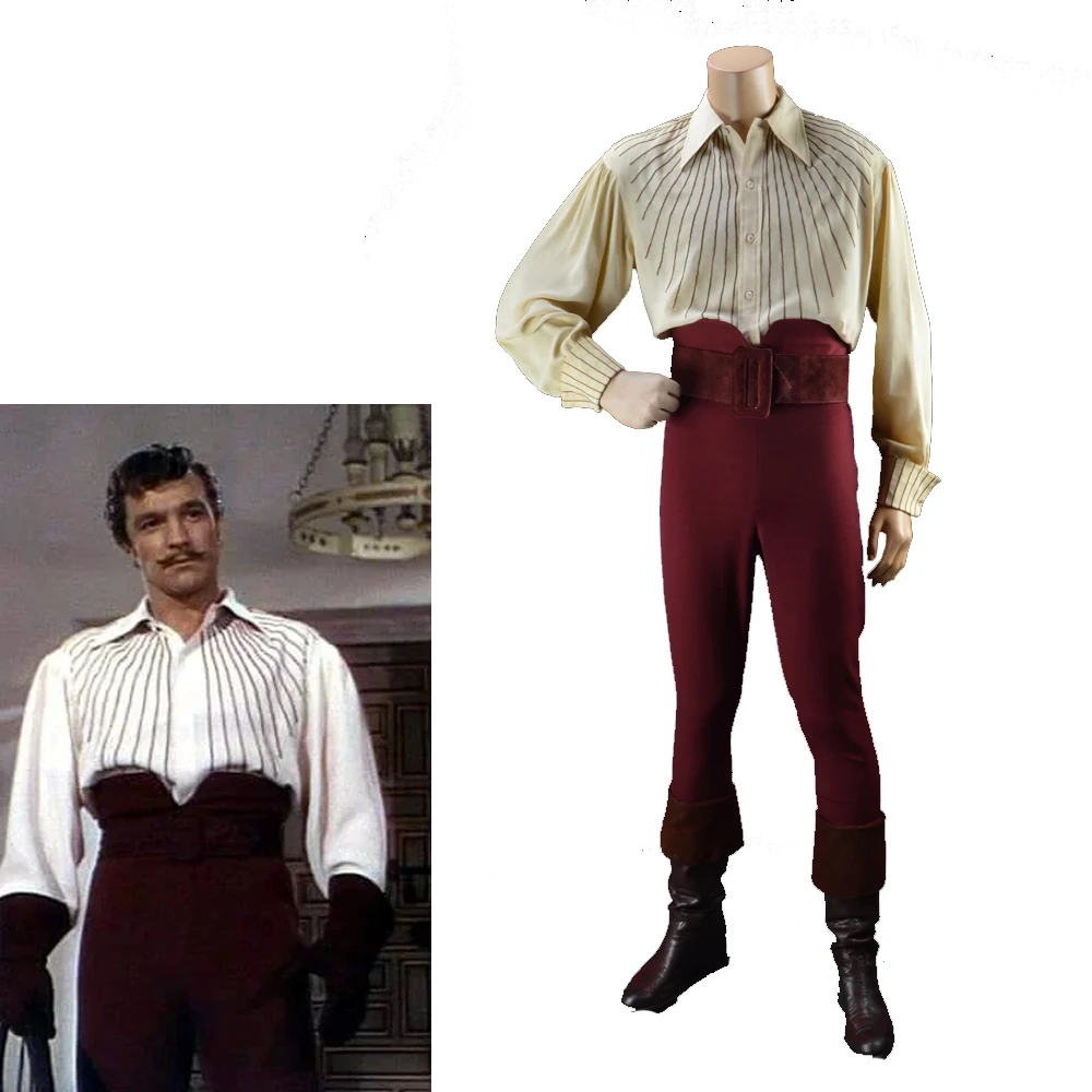 

Movie Serafin The Pirate Cosplay Gene Kelly Costume Man's Top Pants Suit Medieval 18 Century Victorian Outfit