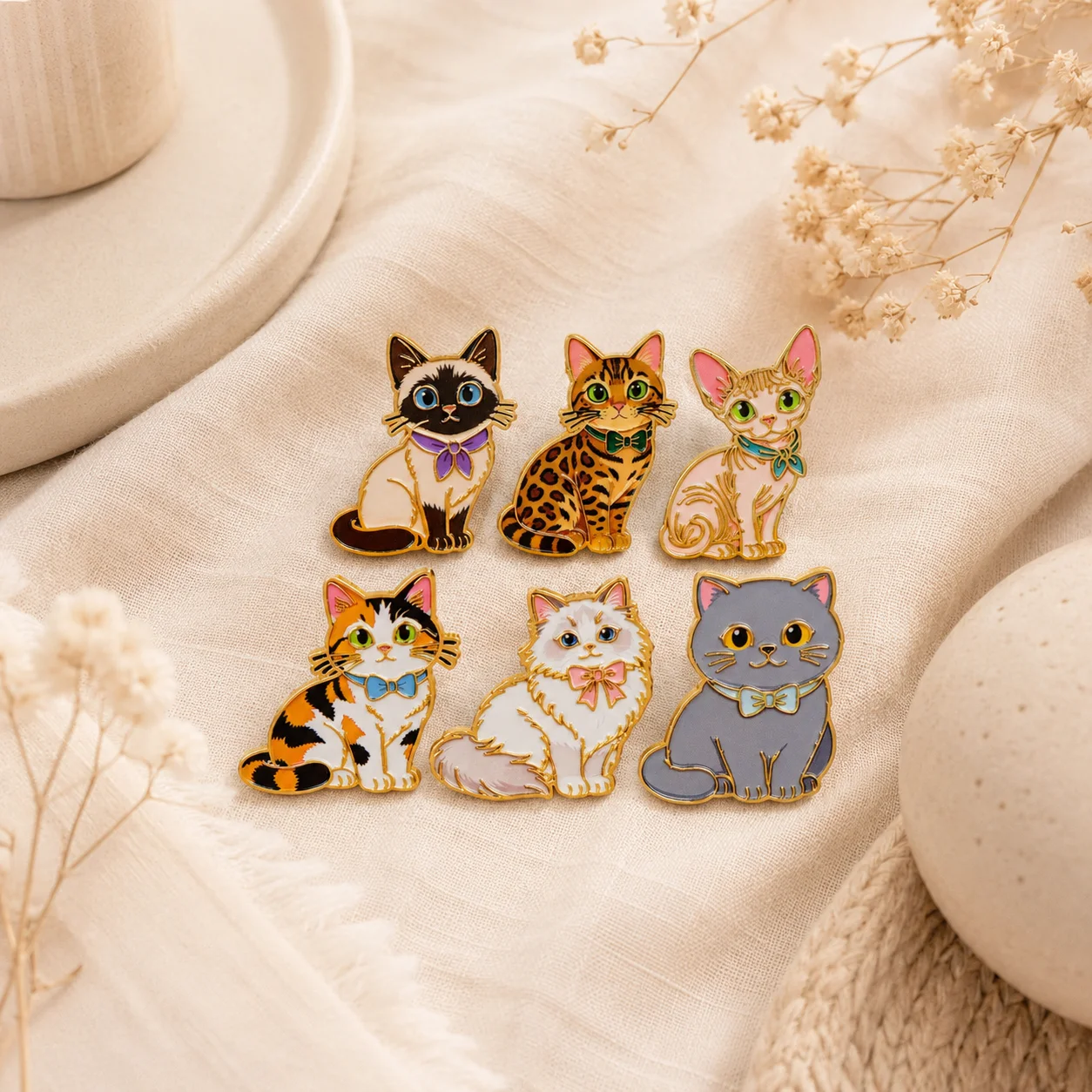 Cute Cat Brooch Cartoon Enamel Pins Badges for Backpacks Women's Lapel Pin Animal Collection Gifts Cosplay Accessories