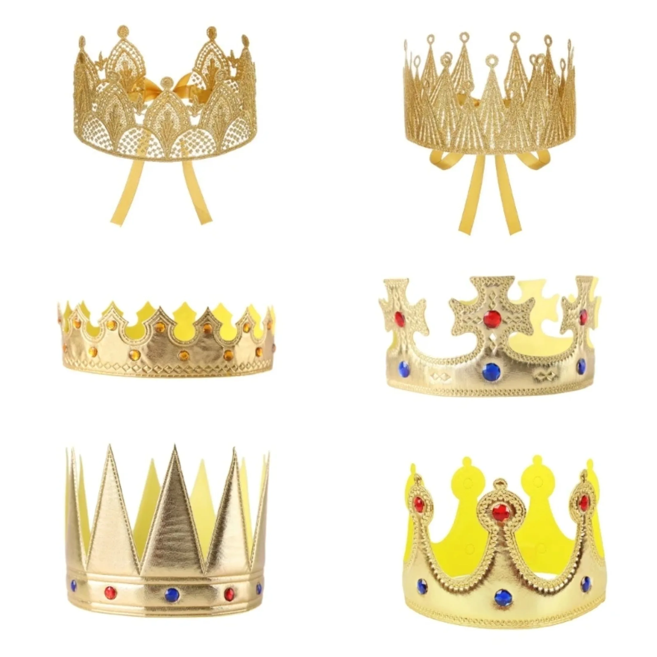 Golden and King Crowns Royal King Medieval Costume Accessories