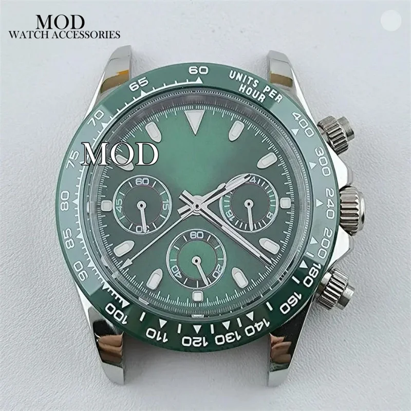 39mm VK63 Case Panda Dial Hands Stainless Steel Bracelet for MOD Daytona VK63 Movement Chronograph Mens Waterproof Watch Parts view 5