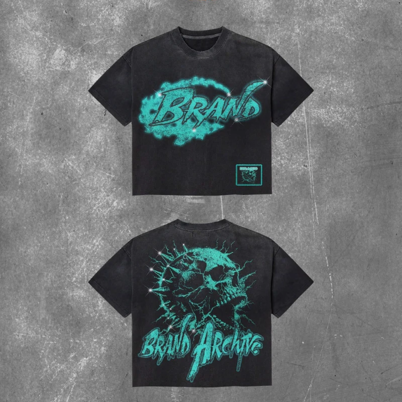 

goth print y2k top graphic t shirts men clothing street harajuku hip hop Vintage oversized t shirt casual shirts for men