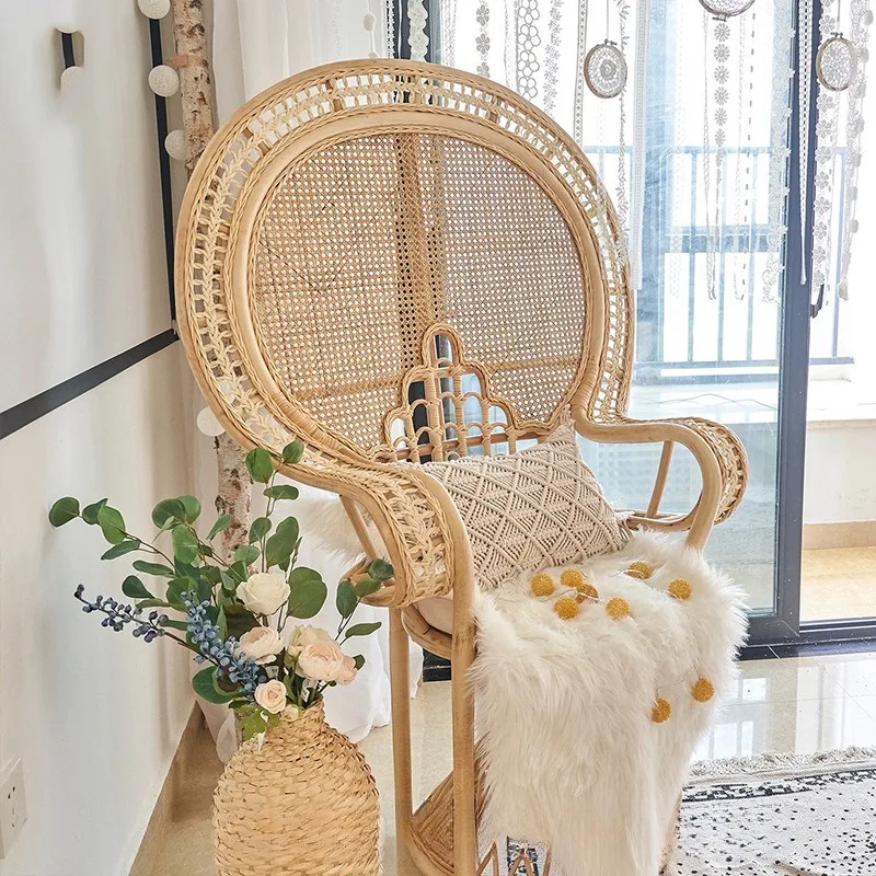 Natural vine peacock chair princess chair designer single chair