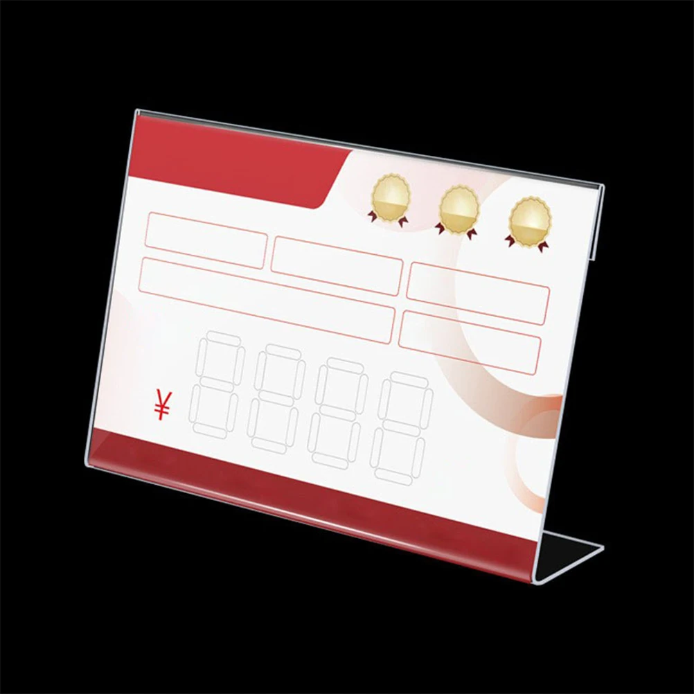 

20pcs Acrylic Price Tags 60x40x28mm Table Signs Transparent Holders for Wedding Party Events Menu Display