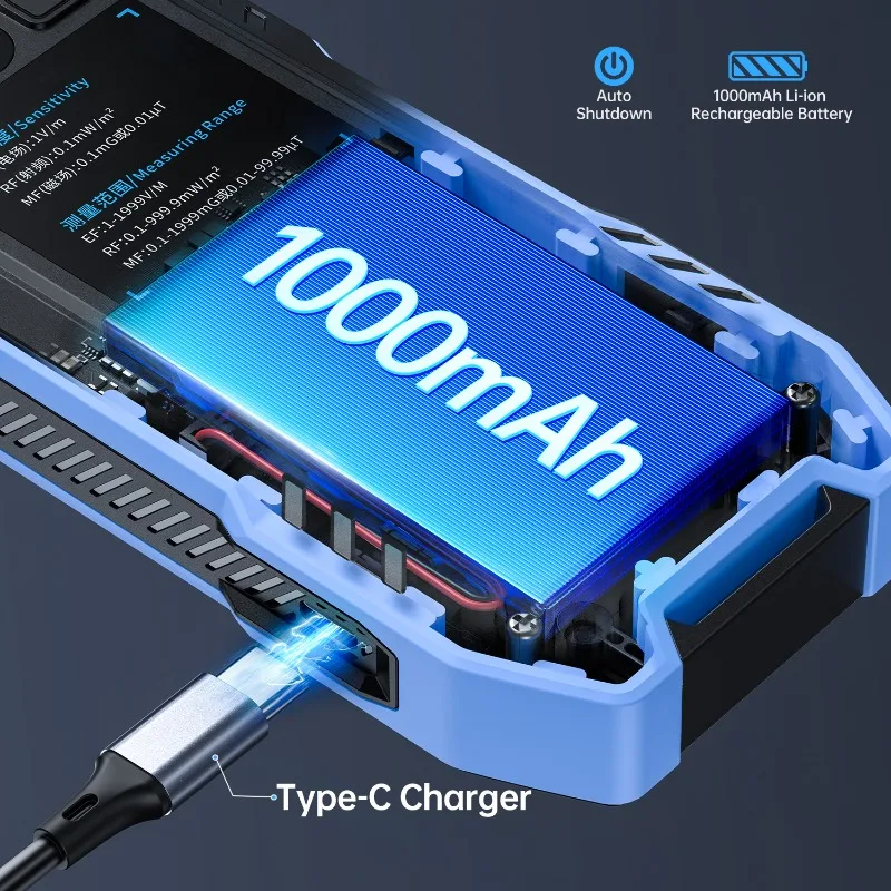 FNIRSI ERD-10 4-IN-1 كاشف الإشعاع الكهرومغناطيسي قوة المجال الكهربائي والمغناطيسي RF مراقبة درجة حرارة الطاقة #3