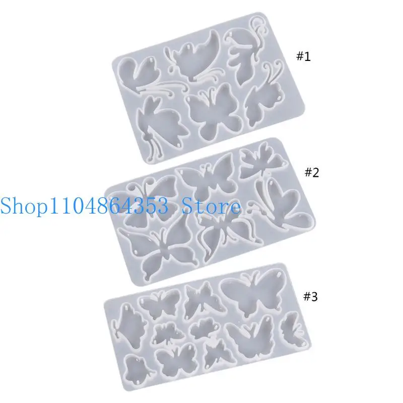 652F Shiny Keychain Resin Molds for Butterfly Silicone Casting Molds for DIY Keychain Pendant Decor or Homemade Chocolate Des