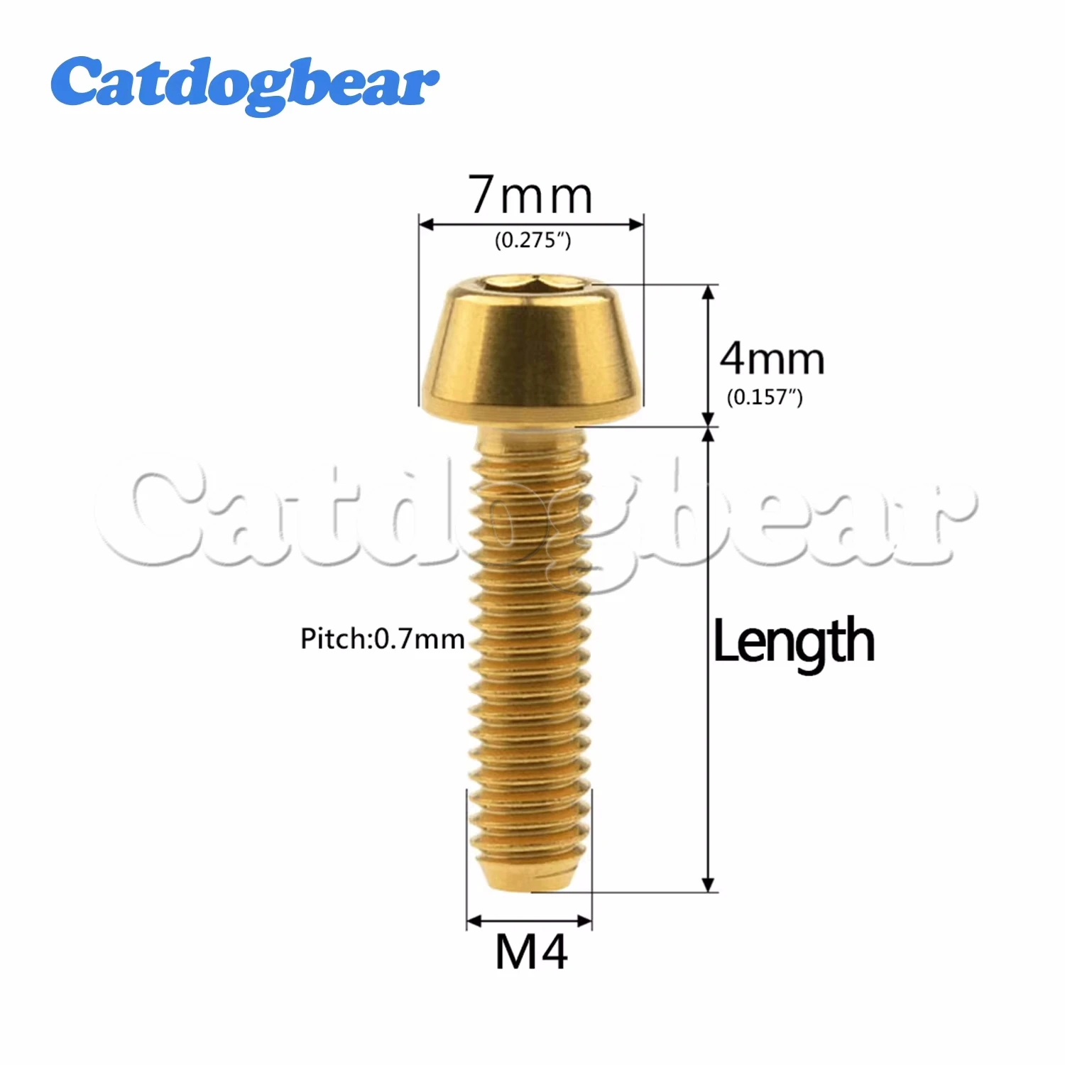 Catdogber 4Pcs Titanium Bolts M4 x 8 12 15 20mm Allen Key Head Screws for Bike Front & Rear Gearbox Ti