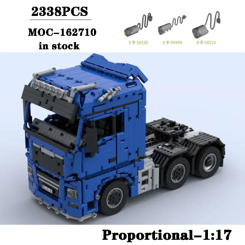 Building Block MOC-162710 Remote Control Semi-trailer Tractor 1:17 Model Construction for Children Birthday Gifts Christmas Toys