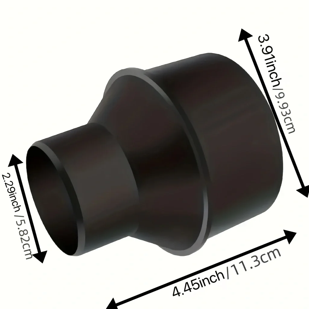 POWERTEC 70136 riduttore per tubo antipolvere in plastica nera, da 4 pollici a 2-1/2 pollici, raccordo per tubo dell'aria a collegamento rapido