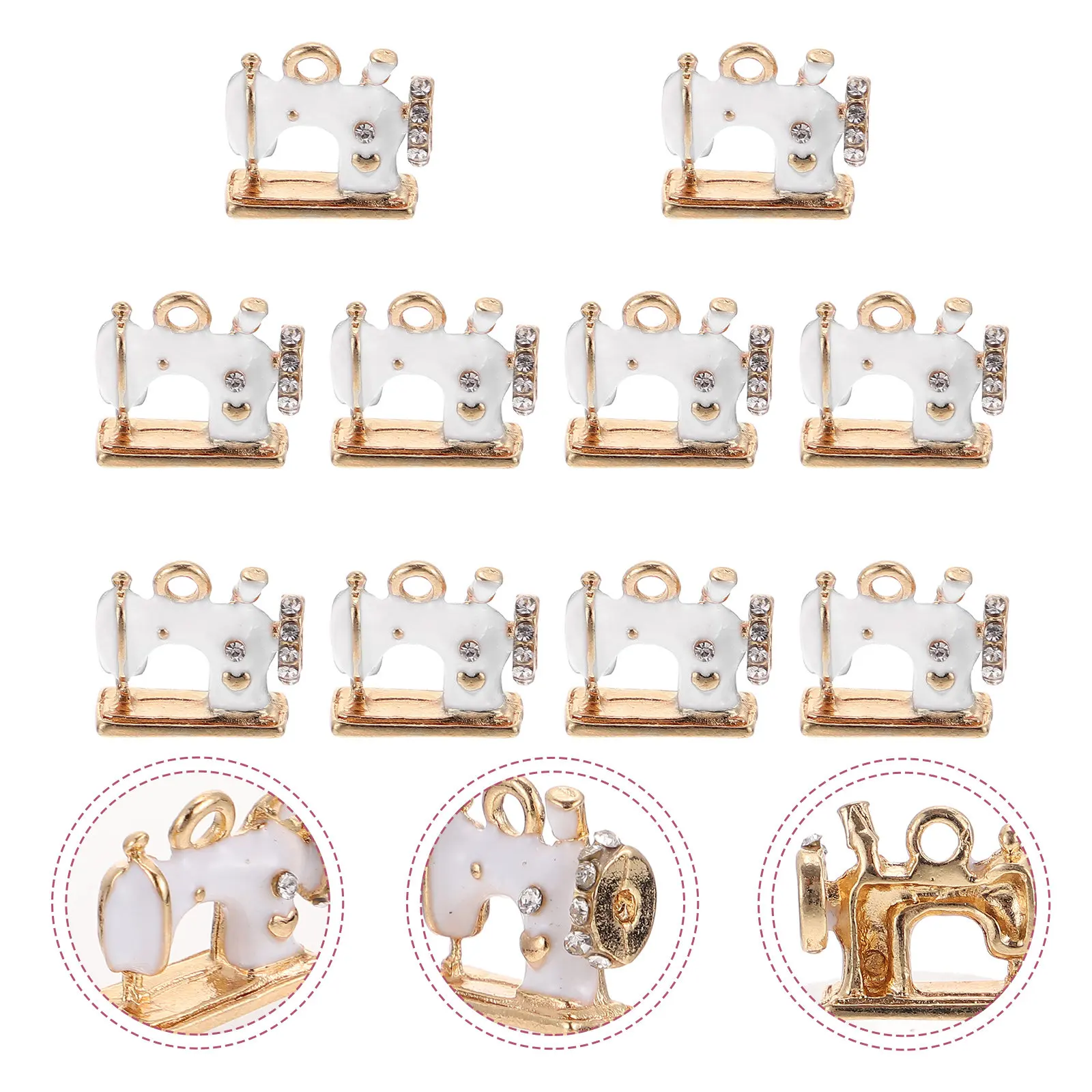 

10Pcs Vintage Sewing Machine Pendants Alloy DIY Charms Jewelry Making Necklace Key Chain Accessories Key Chain Pendants