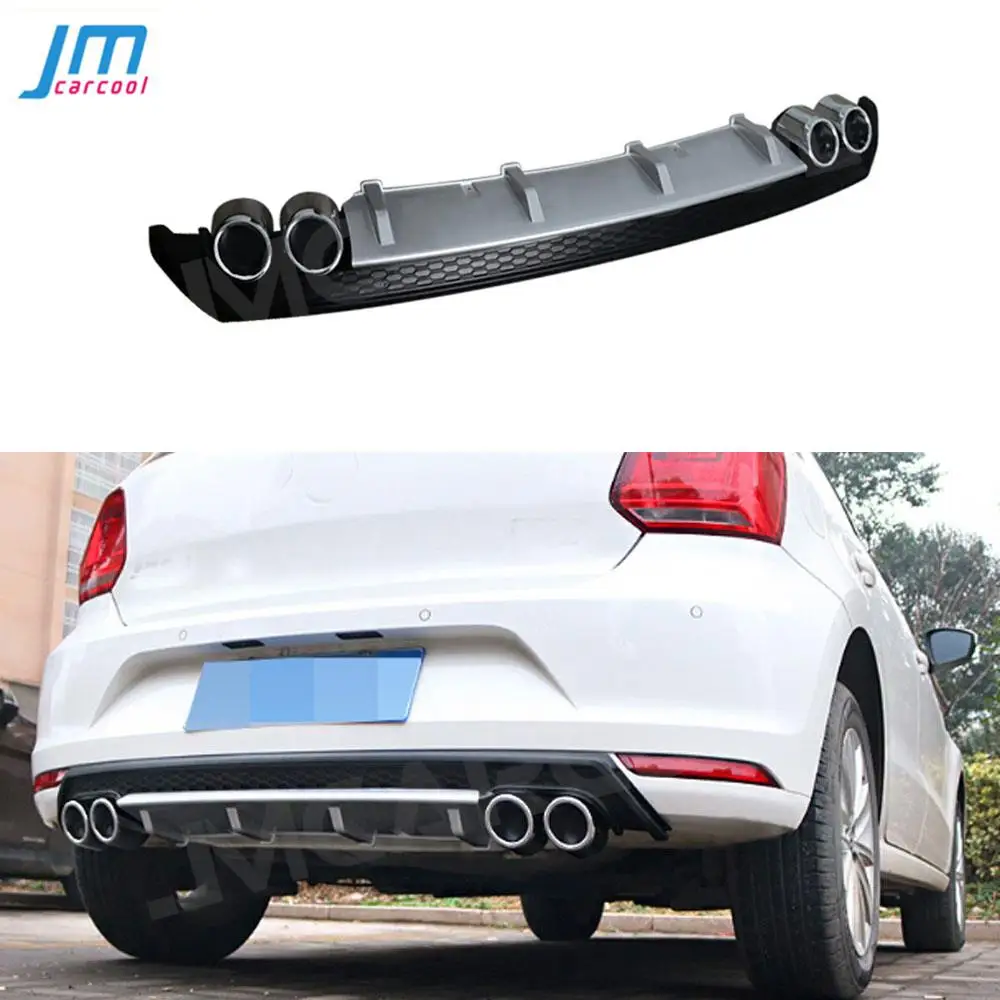 

High quality PP Rear Lip diffuser Spoiler For Volkswagen VW Polo Standard 2014-2018 Back Mudguard plate fender Bumper Guard