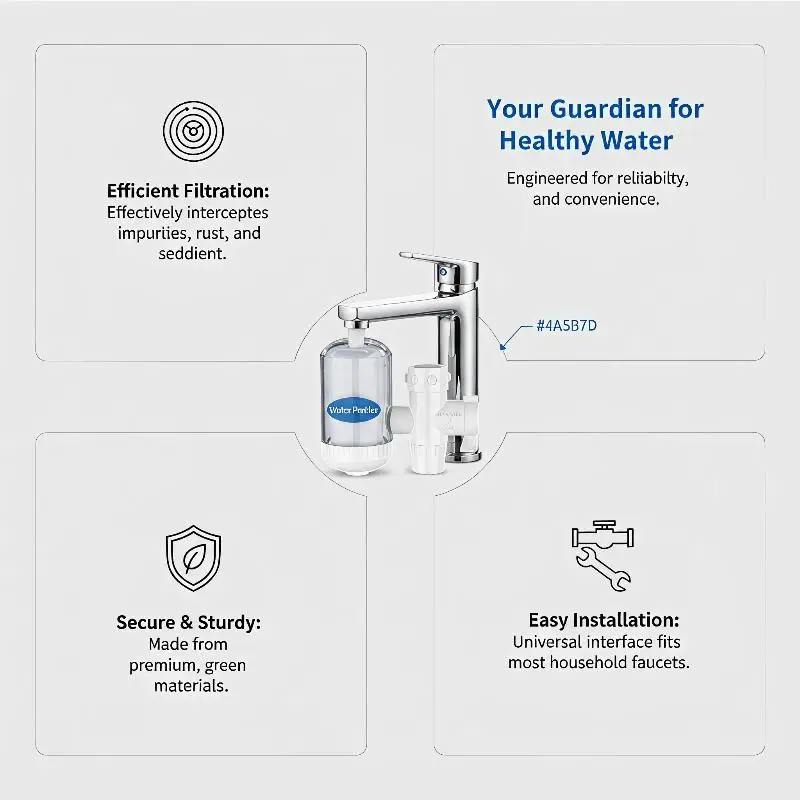 Kitchen Tap Water Filter Ceramic Purifier Removes Sediment Chlorine BPA Free for Home Kitchen Daily Use