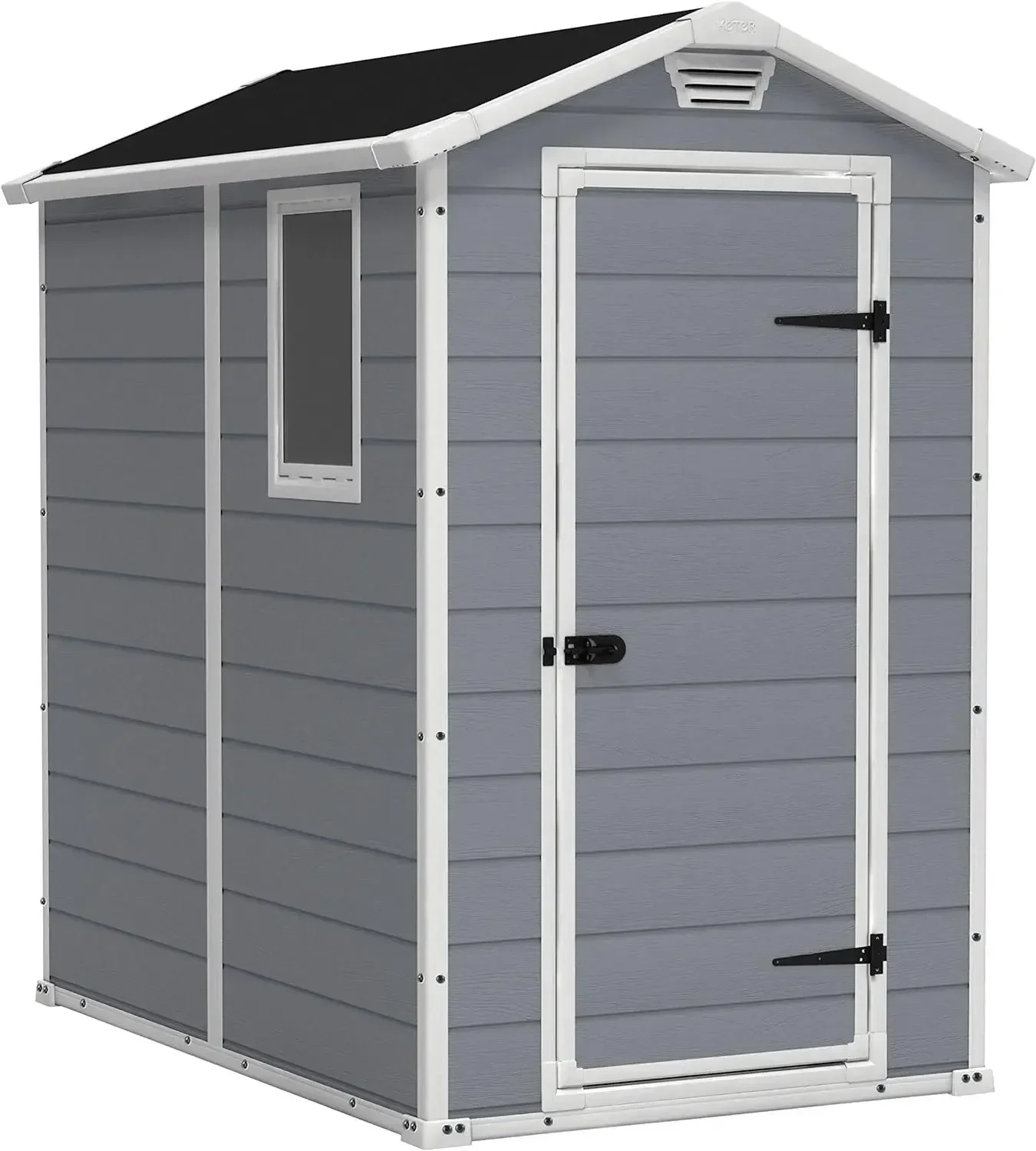 

Manor 4x6 Resin Outdoor Storage Shed Kit-Perfect to Store Patio Furniture, Garden Tools Bike Accessories, Beach Chairs