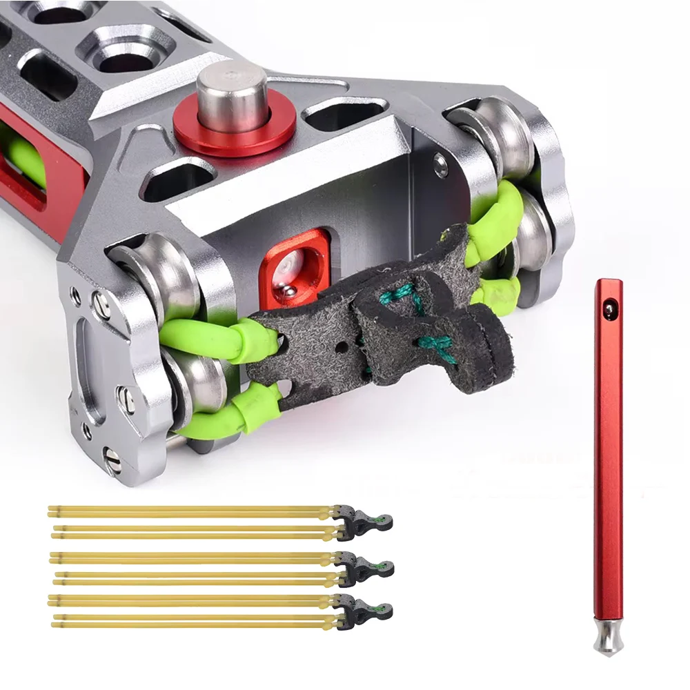 Outdoor HuntingAluminum Alloy Automatic Slingshots  Magazine and High-Elastic Tubular Magnetic Rubber Bands Accessories