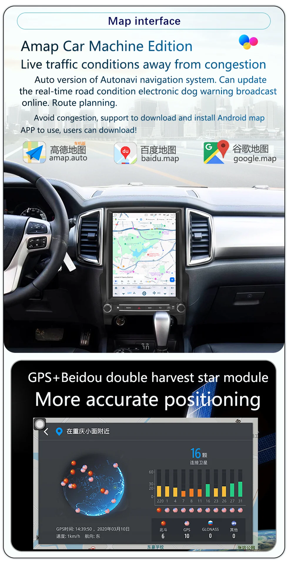 

LSH Android 14 Car Radio FOR Ford Ranger Everest 2015-2021 Touch Screen GPS Carplay navi multimedia stereo player HD head unit