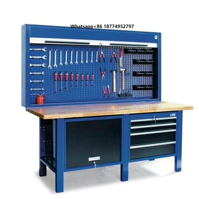 Heavy Duty Wooden Worktop Industrial Work Bench Steel Workbenches for Factory