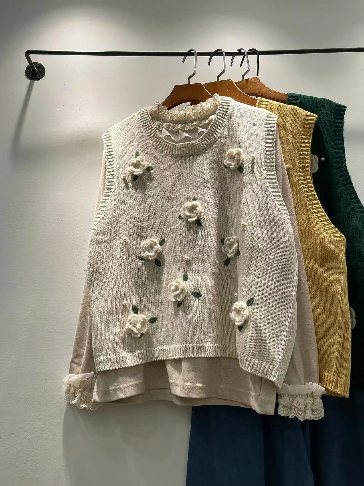 

Хлопковый круглый пуловер ручной работы с цветочным принтом Ne, женский модный многослойный топ на осень и зиму, универсальное украшение в китайском стиле