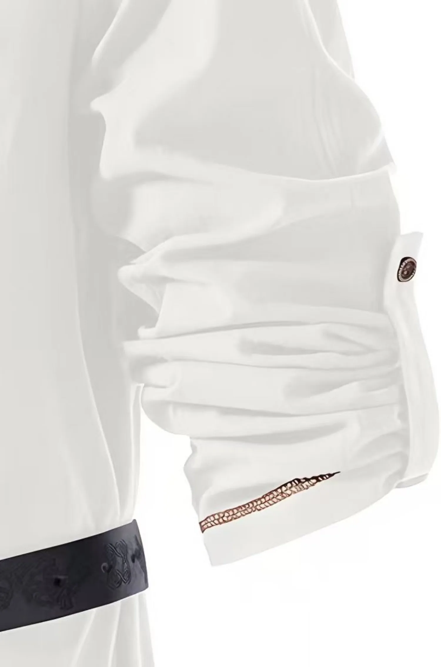 Mittelalterliches Schnür-Tunika-Hemd für Herren, Renaissance-Wikinger-Piratenkostüm, langärmliges Retro-Oberteil mit Gürtel für Halloween-Cosplay – Detail 27