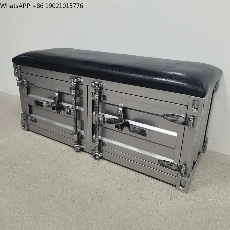 SS new styleIndustrial style container retro sofa clothing store storage card seat shoe change stool ss 7486 ss 7486