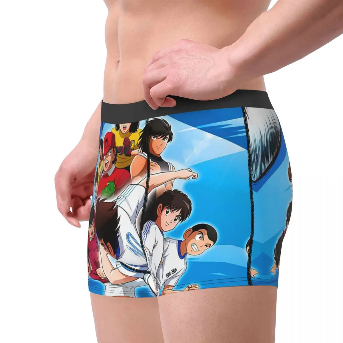 الملاكم السراويل السراويل اليابان كرة القدم مانغا الكابتن Tsubasa سراويل الذكور تهوية الملابس الداخلية ل أوم رجل صديقها هدية