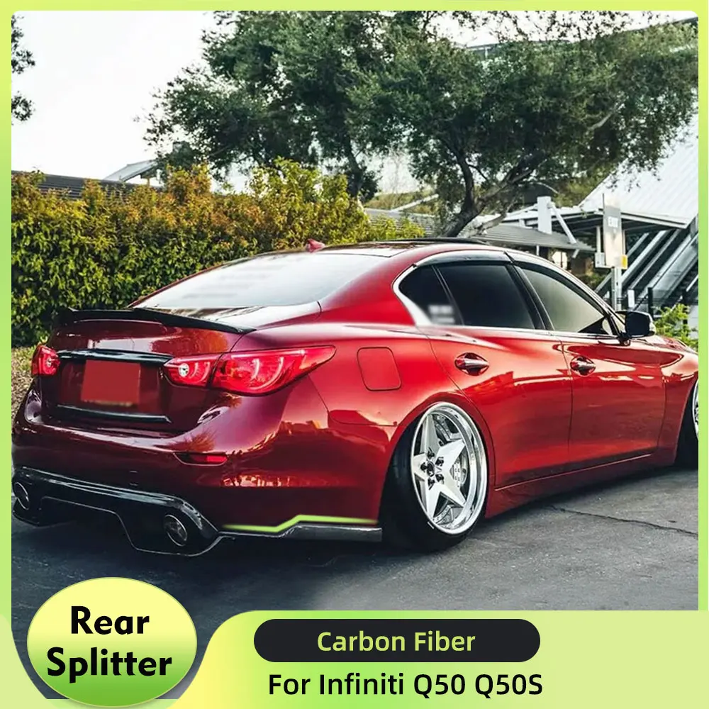 Real Carbon Rear Bumper Side Corner Splitters For Infiniti Q50 Q50S 2014-2017 Carbon Fiber Rear Bumper Lip Splitters