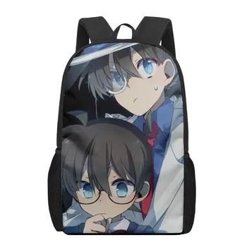 Detetive conan anime sacos de escola para meninos impressão 3d escola crianças saco do jardim de infância mochila meninas criança bookbag escolar