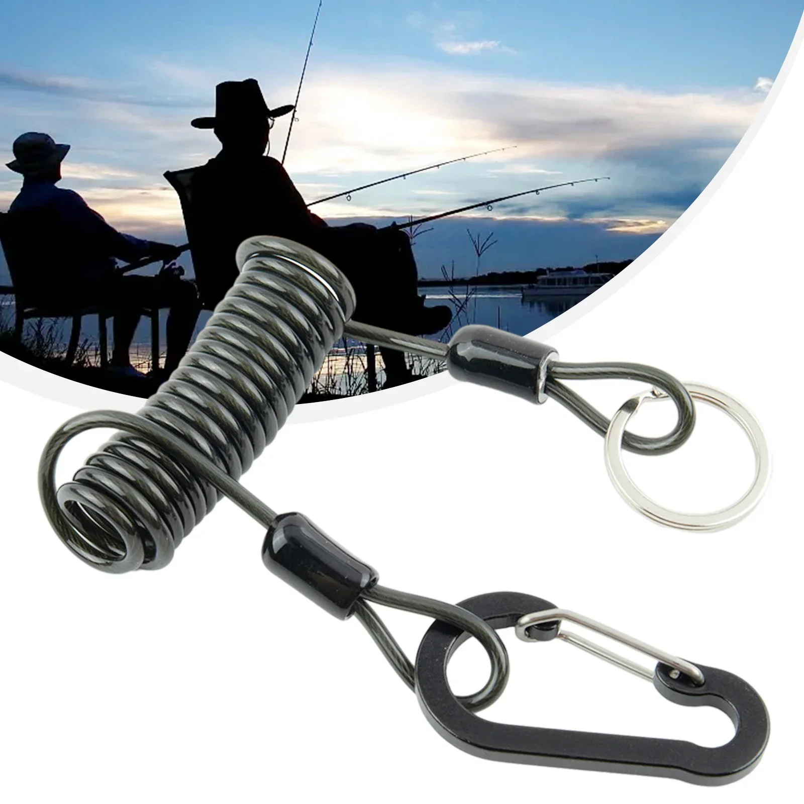 Missed Rope Wire Spring Rope Anti Lost Stainless Steel Plastic Accessories Fishing Tackle For Lure Pliers Fishing Rod