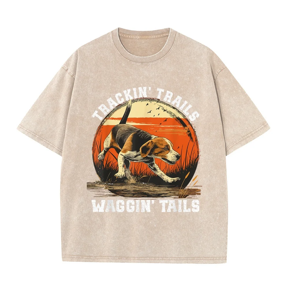 Dog Hunter Tracking Trails Beagle Hunting T-Shirt Camisas De Hombre Ropa Top Y2k Autumn Women Life Style Dad Round Neck Cotton