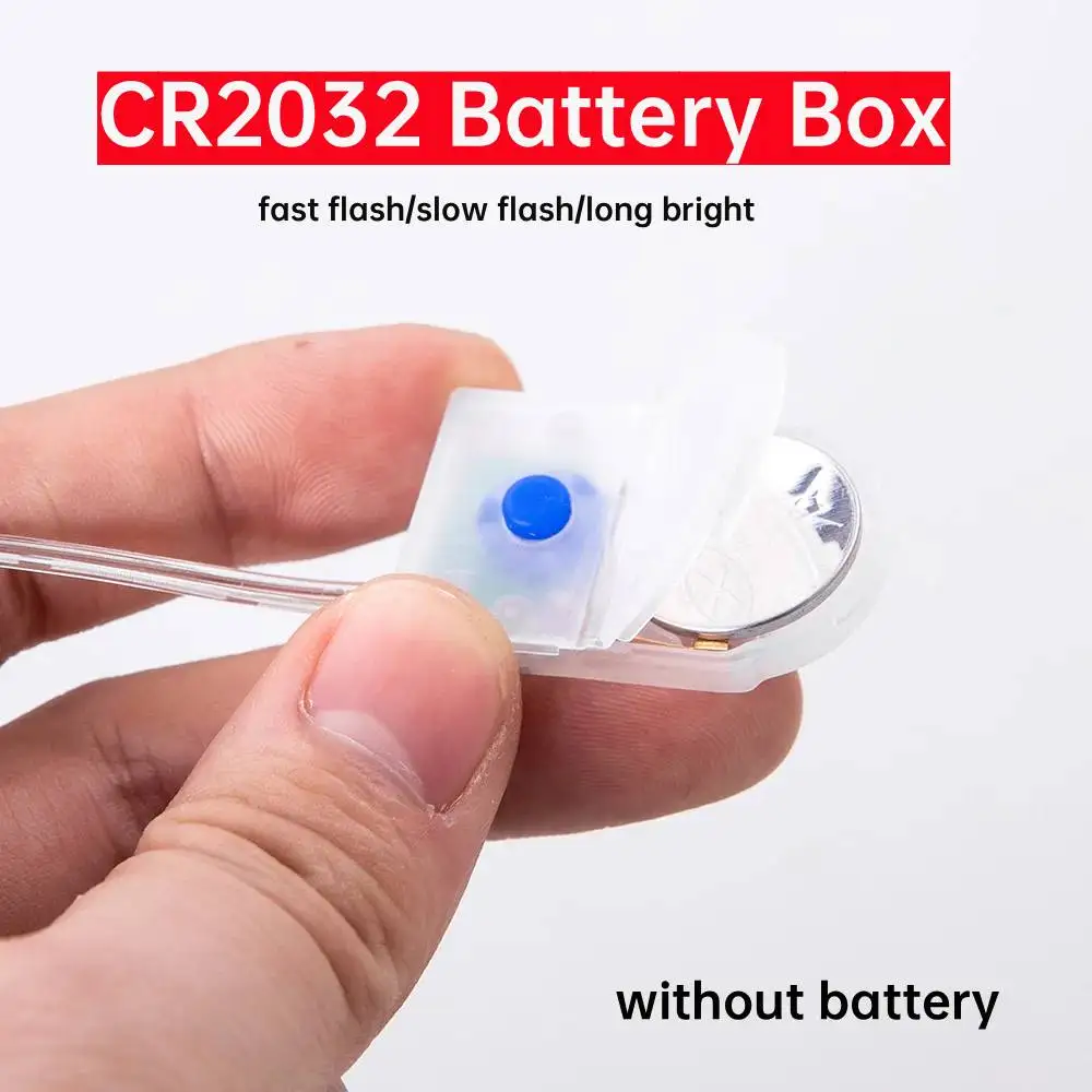 2pcs Mini CR2032 Battery Box Switch Case with Slow Flash / Fast Flash / Steady On Mode for Diy Modeling/Decor/Crafts &Lighting