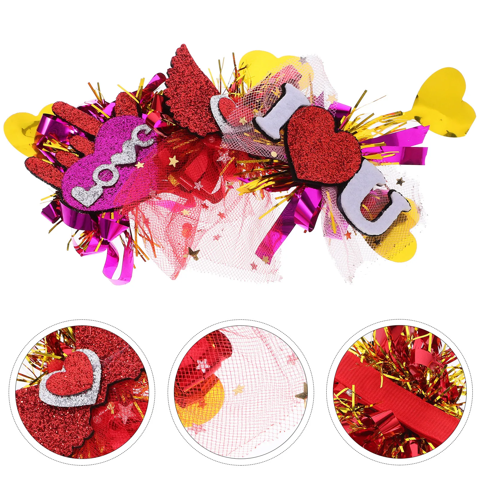 

3Pcs Romantic Heart Hair Clips Valentine's Day Hairpins for Women Girls Party Wedding Decoration Lightweight Barrettes Hair