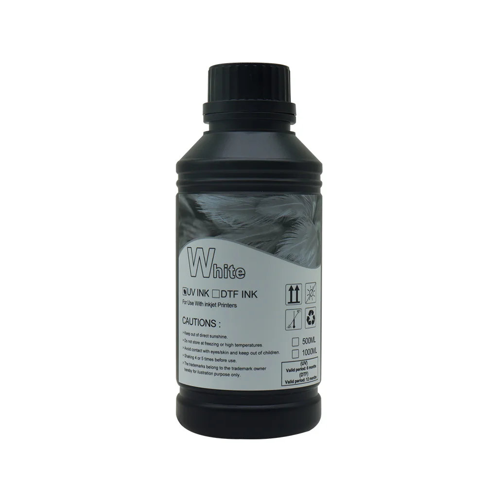 Imagem -06 - Universal Led uv Tinta para Epson Impressora Plana uv Verniz Branco Novo e Melhorado bk c m y 500ml Pcs de Alta Qualidade