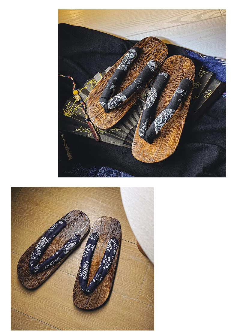 Herren-Slipper, 2022, neue japanische Fischgräten-Hausschuhe, Holz-Clogs, Geta-Flip-Flops, rutschfest, im Sommer, Cos-Schuhe – Detail 10