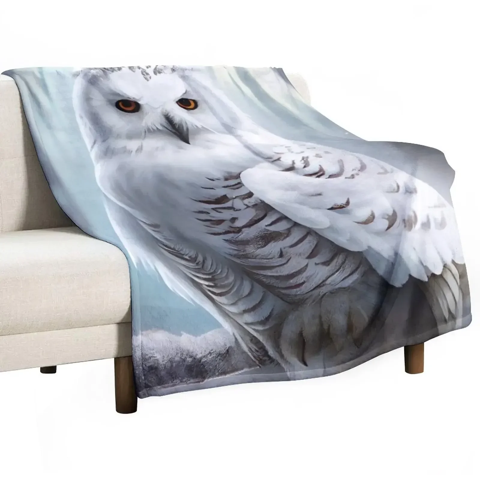 

Snowy Owl Throw Blanket Decorative Beds anime Blankets