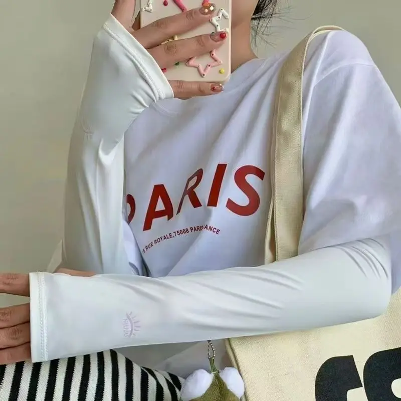 

Женские рукава Ice, летние солнцезащитные рукава из ледяного шелка, защита от ультрафиолета для езды на велосипеде и вождения, свободные солнцезащитные рукава